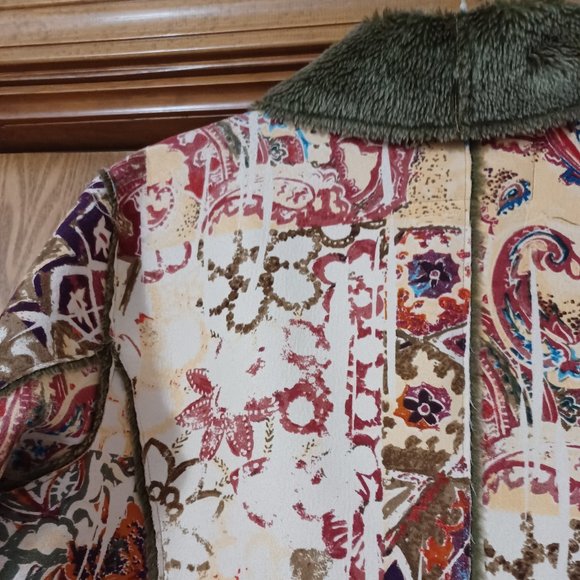 Chico's Mixed Print, Faux Suede Coat - Picture 4 of 7